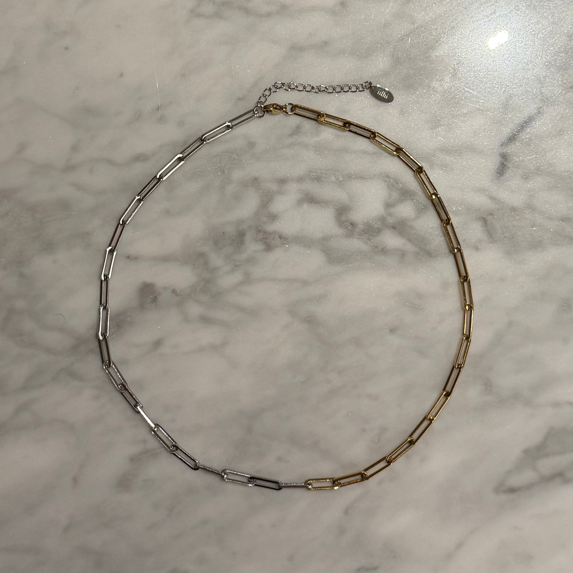Necklace on a marble surface